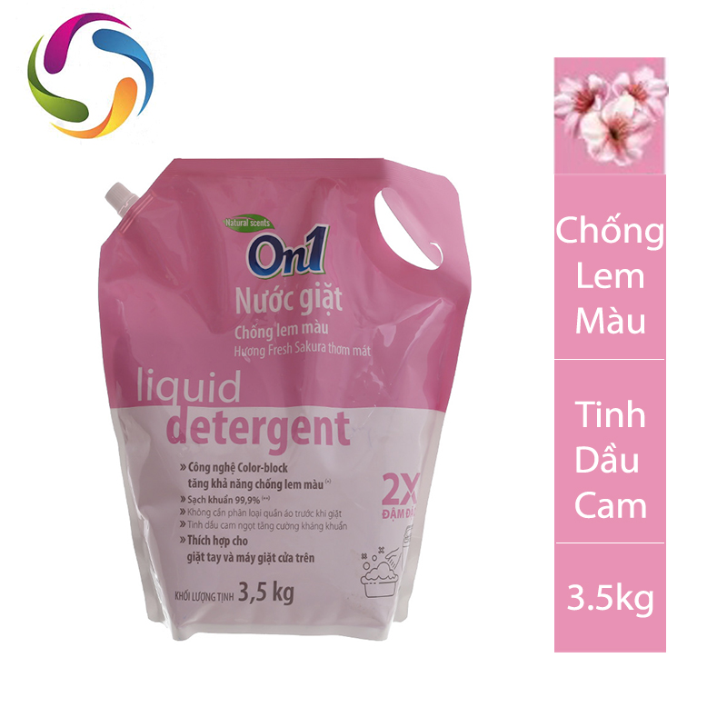 Túi nước giặt on1 chống lem màu hương fresh sakura 3.5kg