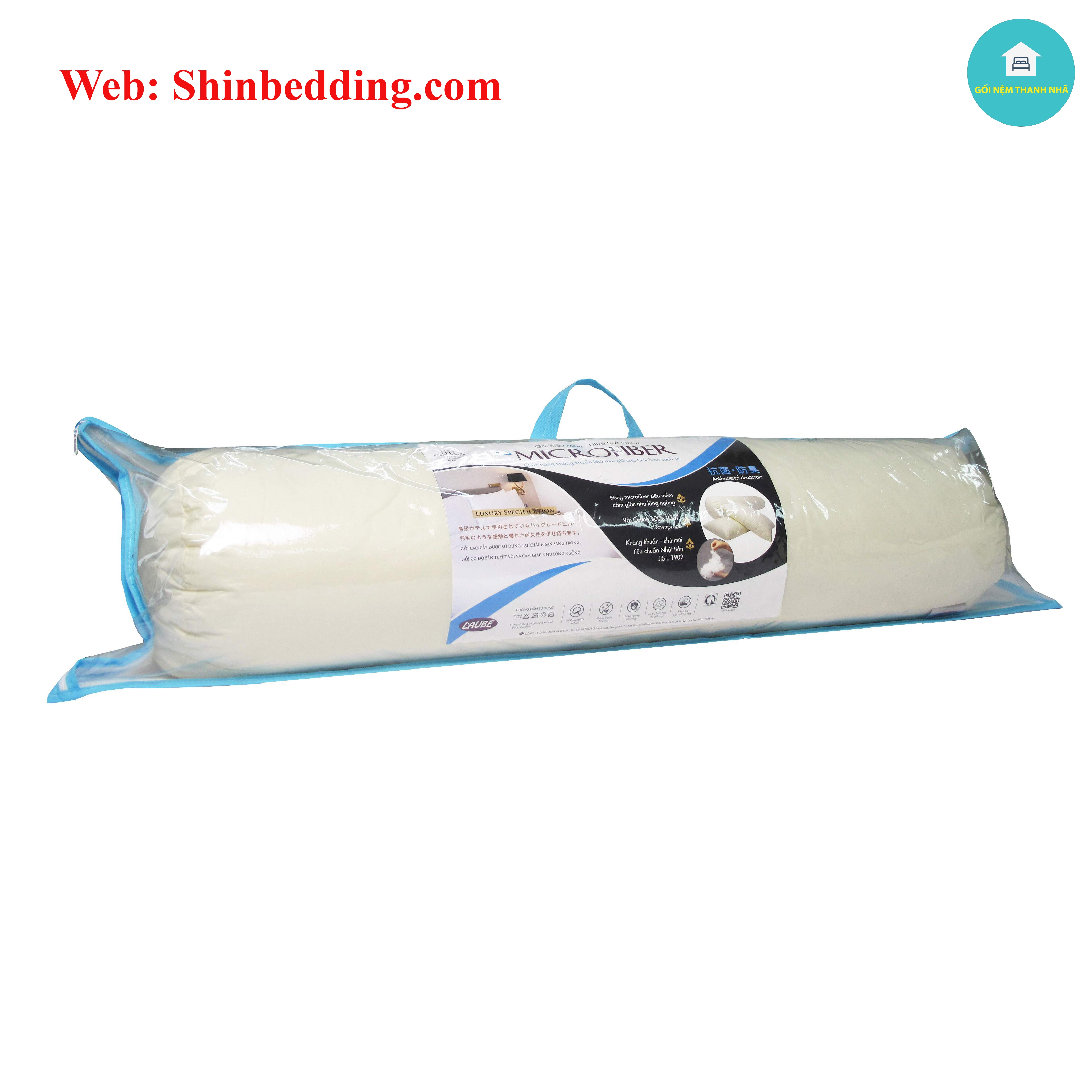 Gối ôm siêu mềm Microfiber Laube Kháng Khuẩn 35x100cm