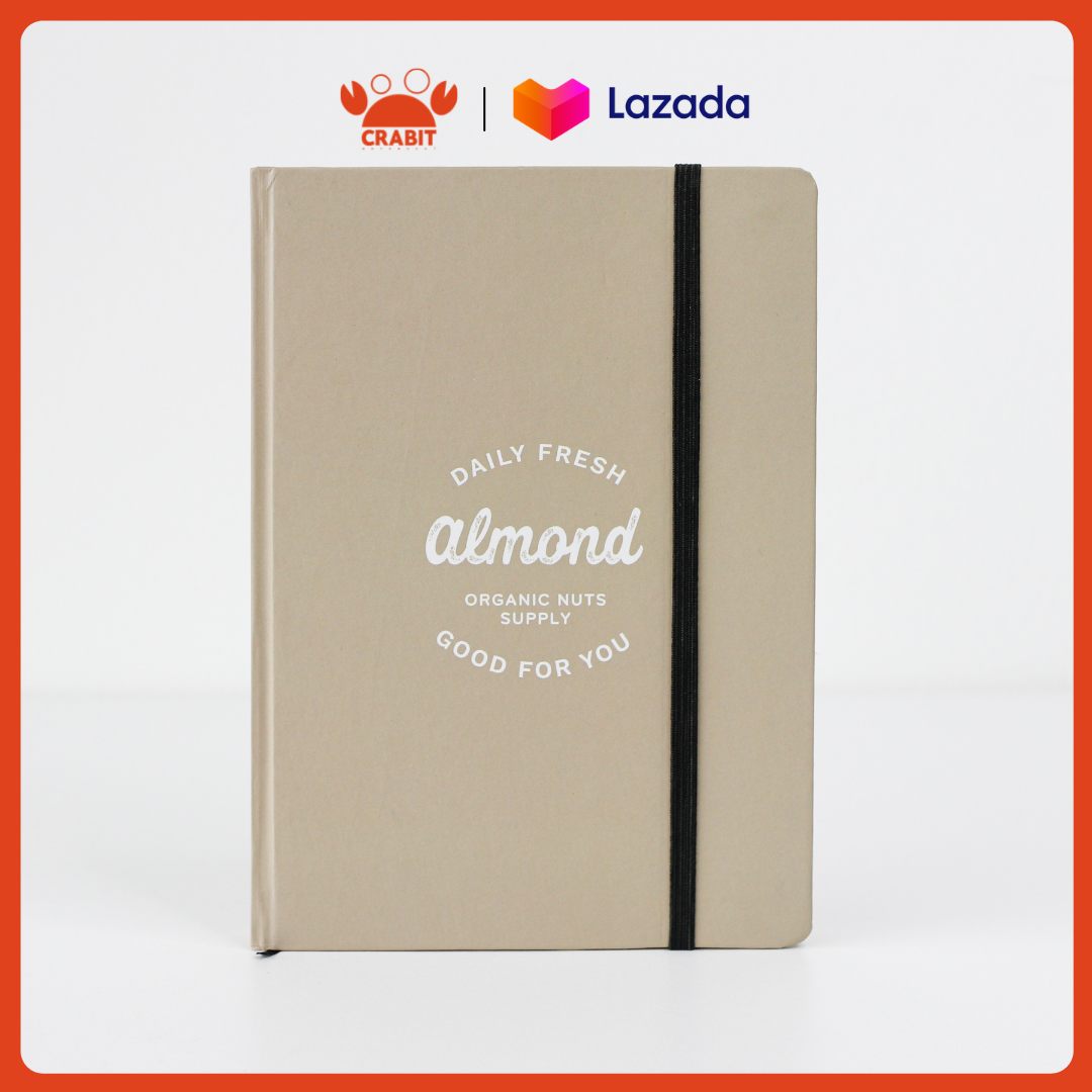 Sổ tay ghi chép bìa cứng ruột grid Crabit sổ làm bullet journal - Almond - Milky Collection