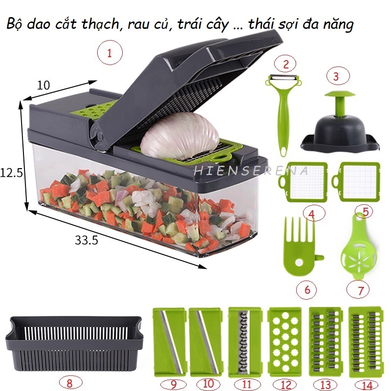 Bộ dao cắt thạch, rau củ, trái cây ... thái sợi đa năng, chất liệu nhựa PC