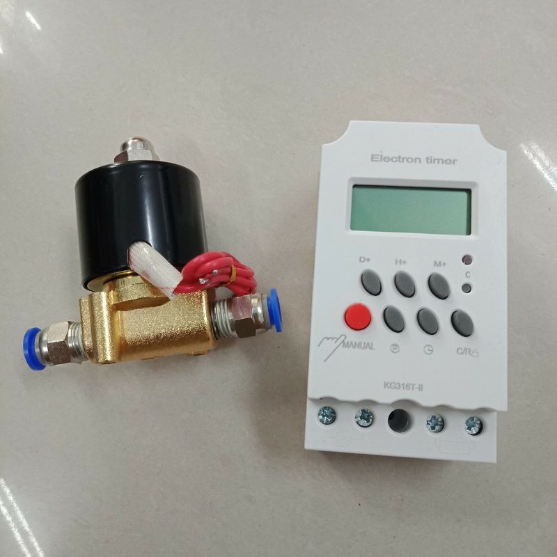 Combo van điện từ, van từ 13/8 kèm hẹn giờ timer or smart wifi phun sương, tưới cây, tưới lan