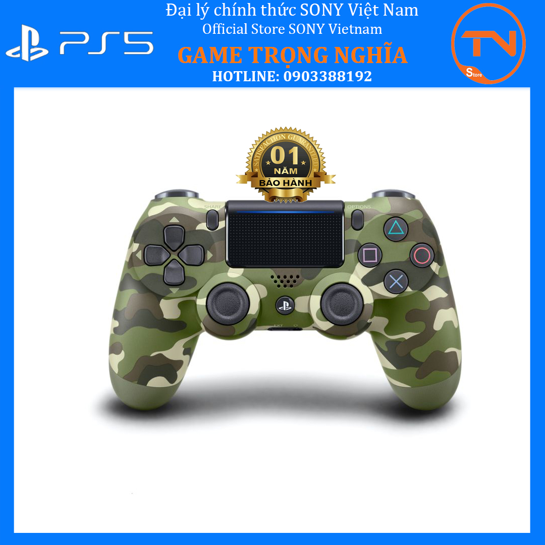 Tay cầm chơi game không dây sony ps4 dualshock bluetooth cuh-zct2g 16 camo quân đội- hàng chính hãng