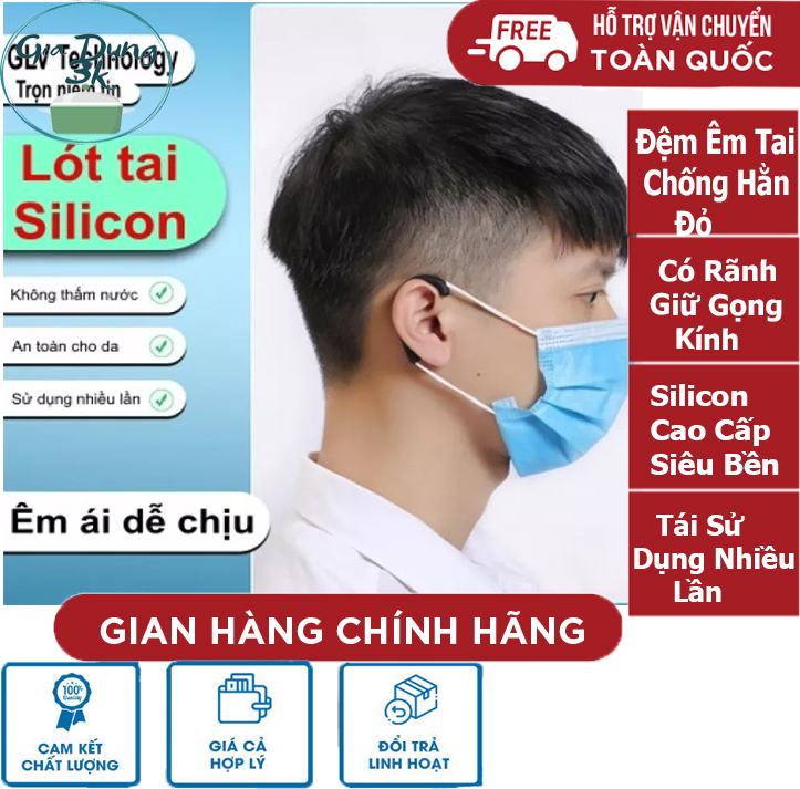 Quai silicone Đeo Dây Khẩu Trang Đệm Êm Vành Tai Chống Hằn Đỏ-Có Rãnh Giữ Gọng Kính-Silicon Cao Cấp Siêu Bền-4 Màu Lựa Chọn Cho Cả Nam Và Nữ (1 Bộ 2 Chiếc )