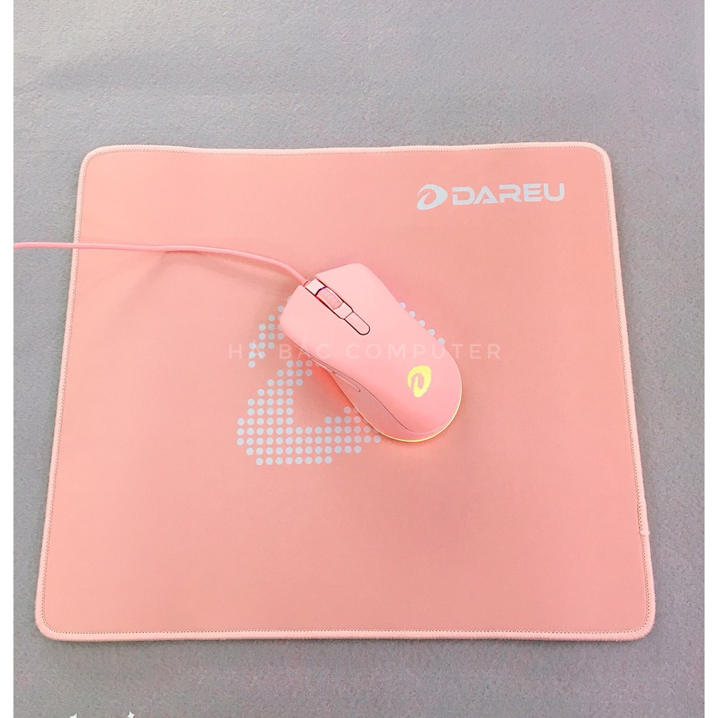 Combo Chuột Và Lót Di Chuột Màu Hồng Dareu - Chuột Gaming Led Rgb + Pad Chuột Pink