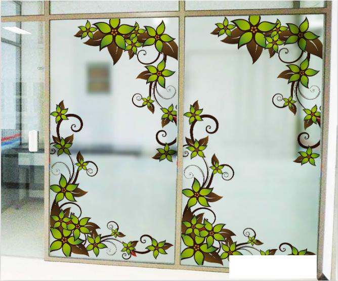 [HCM]Decal Dán Kính Cao Cấp - Hoa Dây Leo Xanh Lá Đậm ( 60x116 )-DK1068