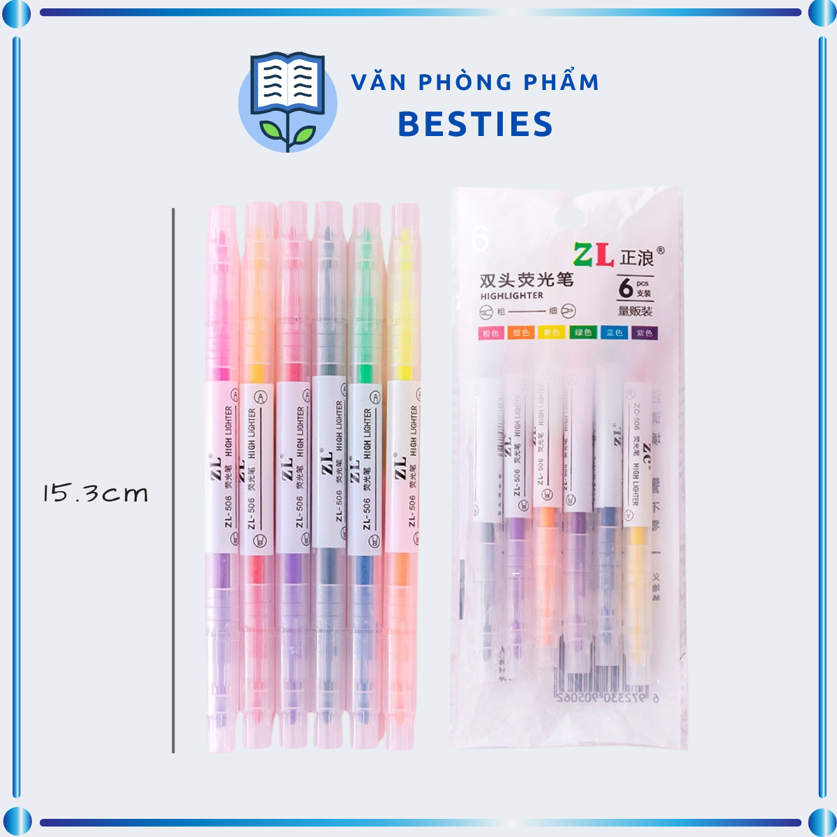 Set 6 bút dạ quang / bút highlight 12 màu pastel dễ thương