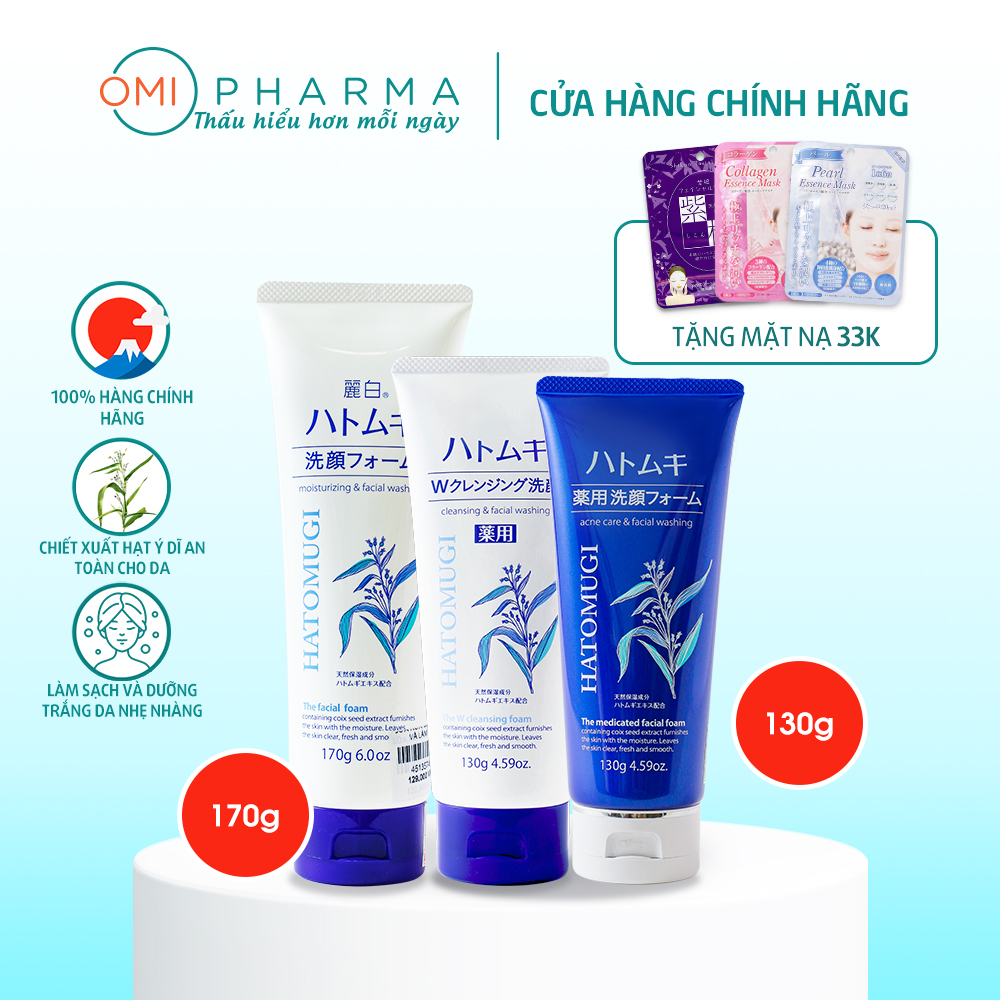Sữa Rửa Mặt Trắng Da Và Dưỡng Ẩm Reihaku Hatomugi Cleansing Foam Chiết Xuất Hạt Ý Dĩ