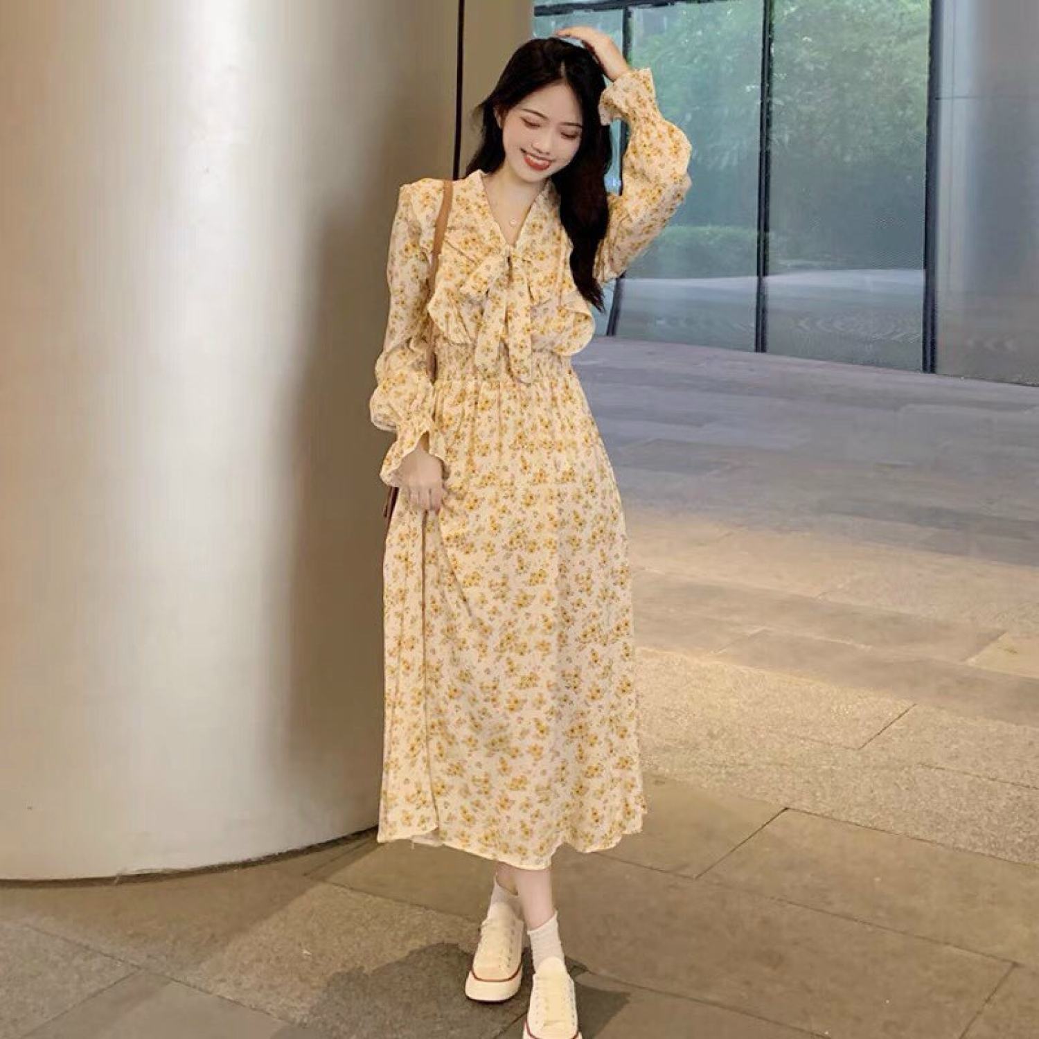 Đầm maxi voan hoa diu dàng nữ tính