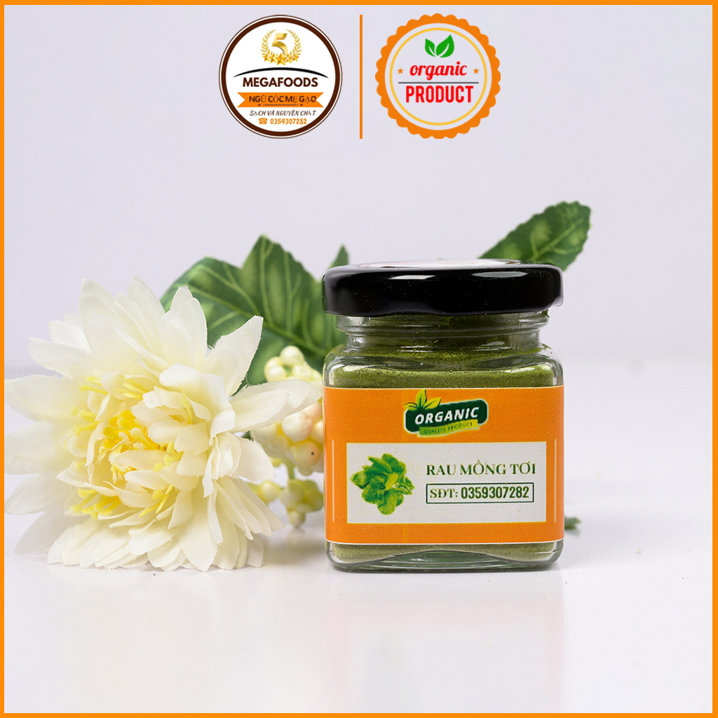 Bột Rau Củ Sấy Lạnh Cho Bé Ăn Dặm Bột Rau Mồng Tơi Nguyên Chất 90 Gram Megafoods 103