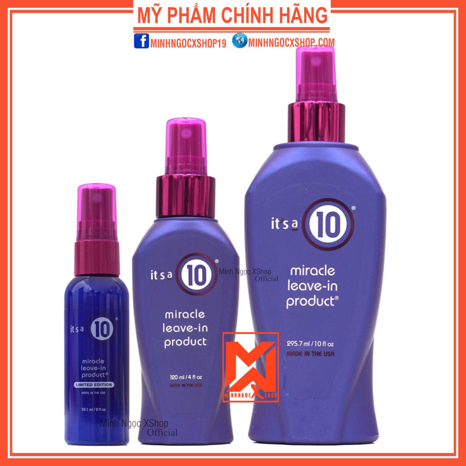 Xịt dưỡng tóc cao cấp it’s a 10 miracle leave in product 59.1ml - 120ml - 295.7ml