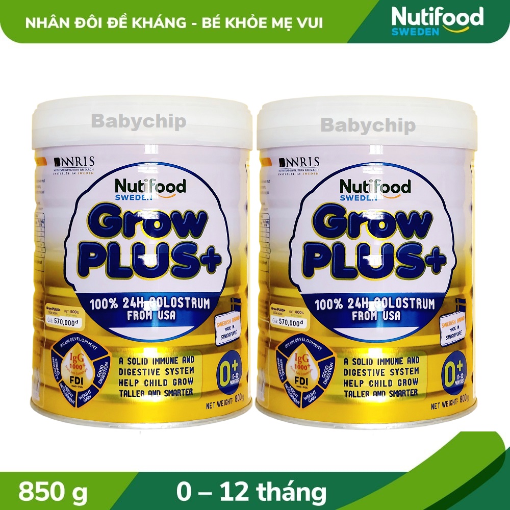 Combo lon sữa bột grow plus vàng 0, 1 850g date 2026.....: