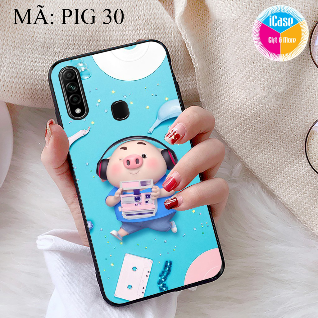 Ốp lưng iCase dành cho Oppo A31 2020 viền dẻo TPU BST Pig Cute