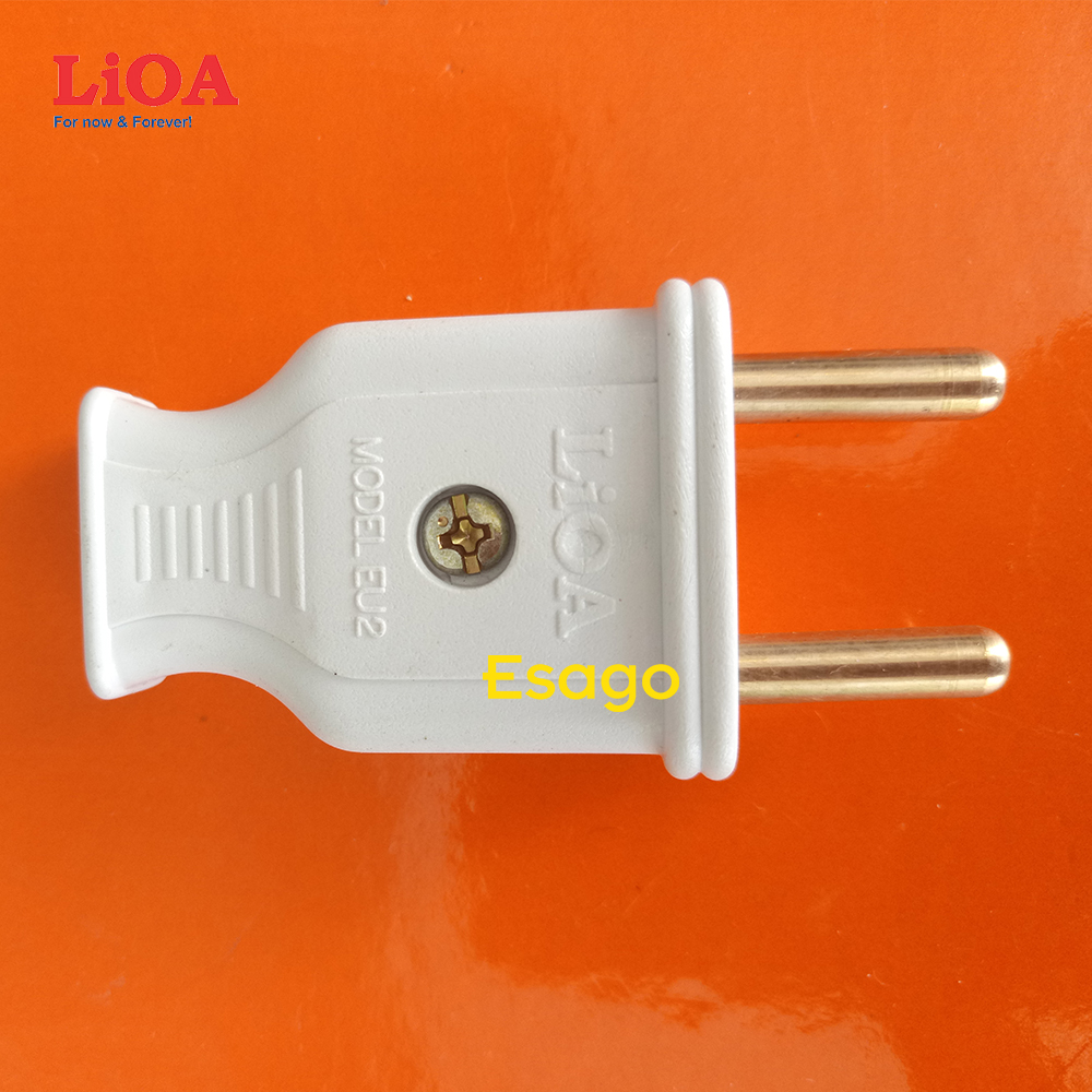 Phích cắm điện LiOA 2 chân cắm tròn lớn Ø5