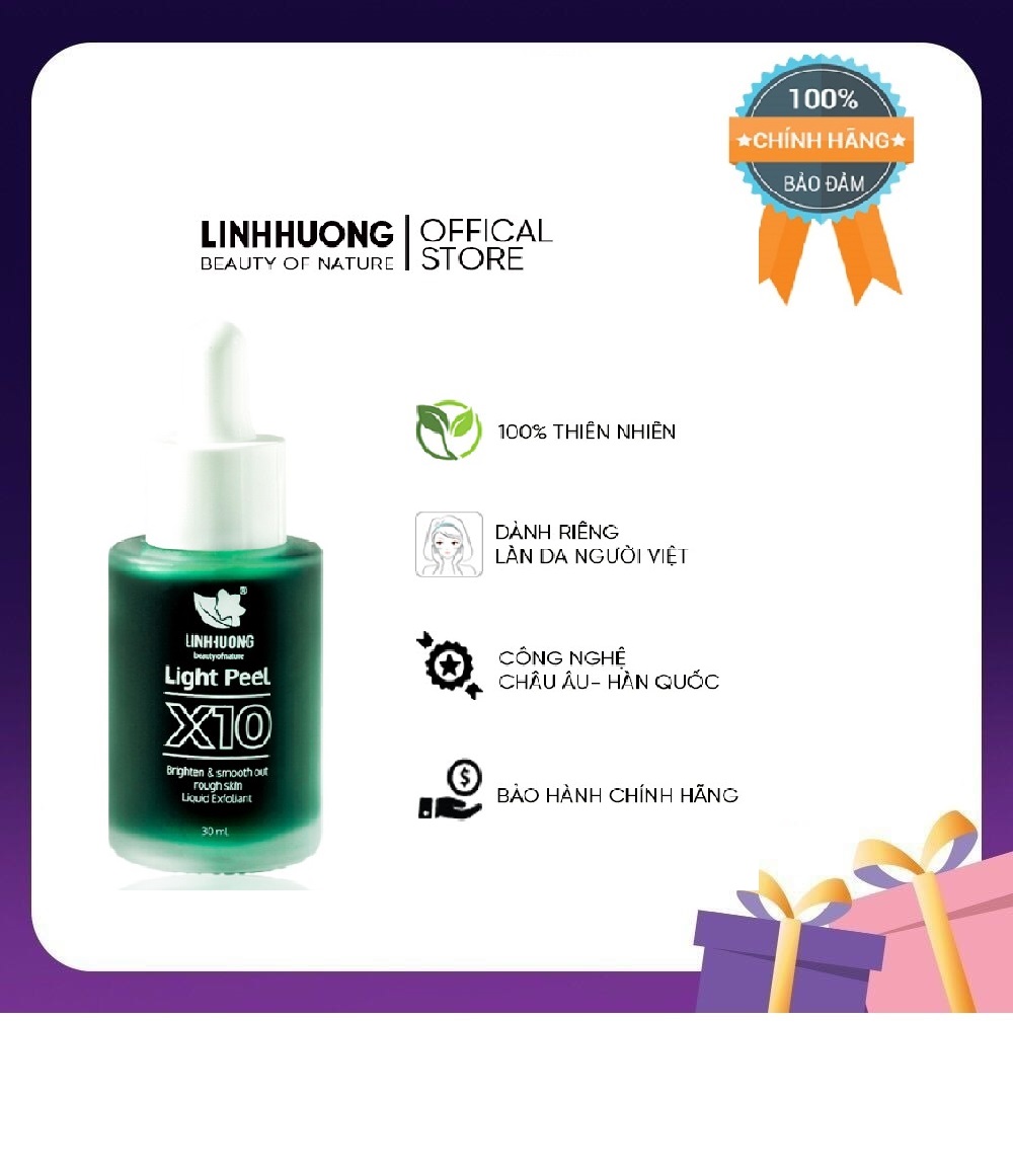 Light peel x10 linh hương 30ml thay da sinh học tái tạo làn da