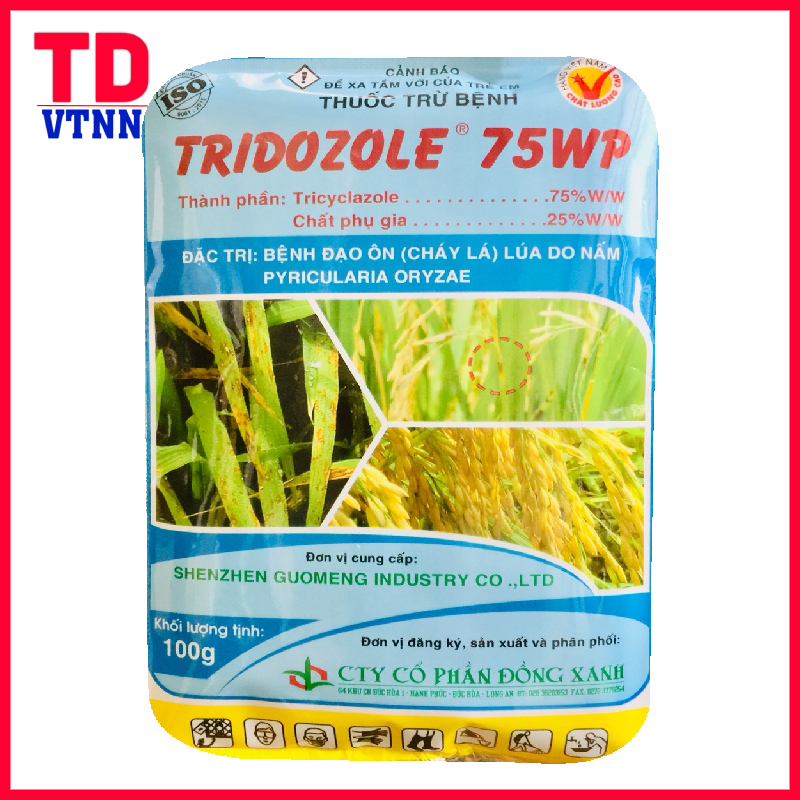 Tridozole 75wp trừ đạo ôn lá, đạo ôn cổ bông lúa gói 100gr