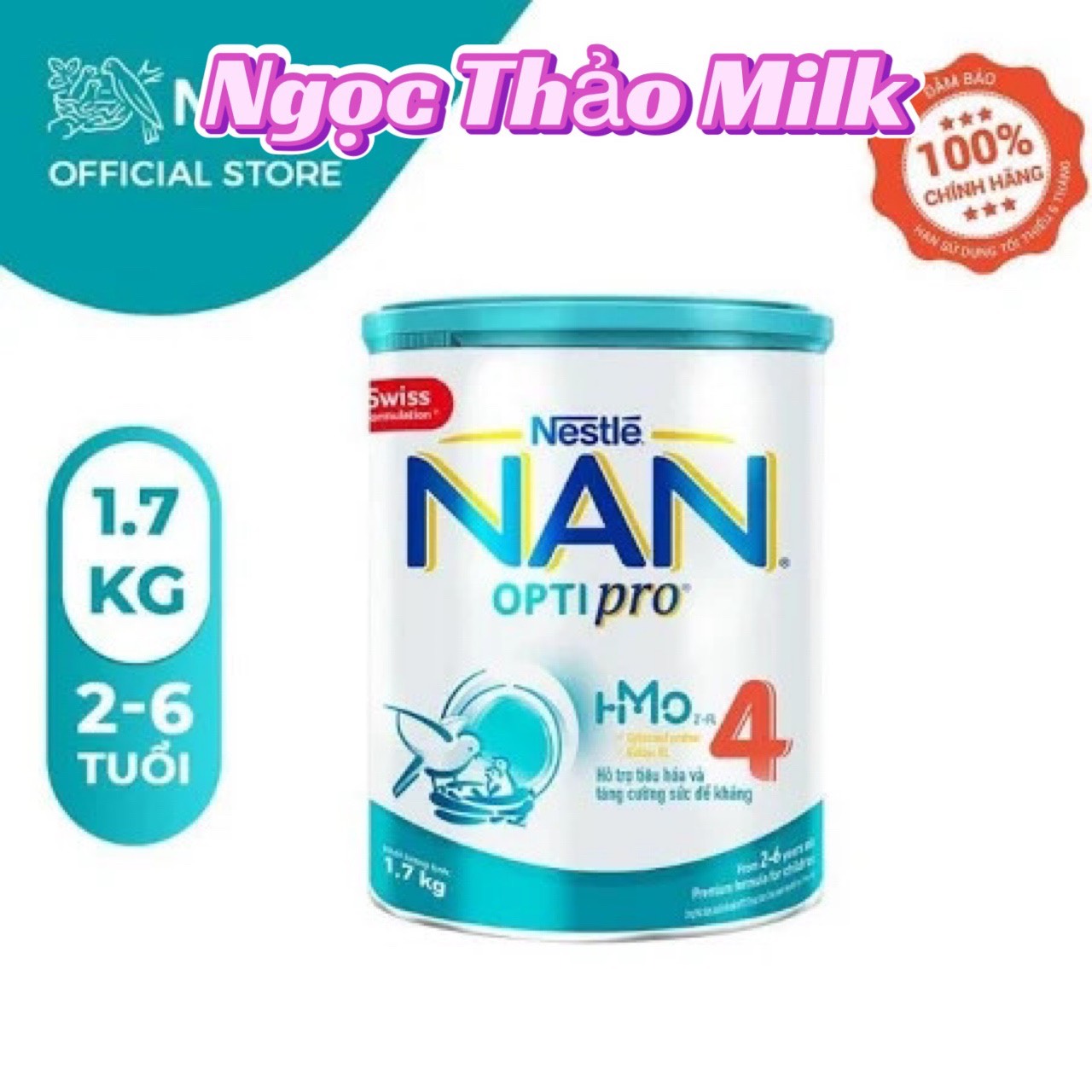 Sữa bột nestle nan optipro 4 hm-o cho trẻ trên 2 tuổi 1.6kg