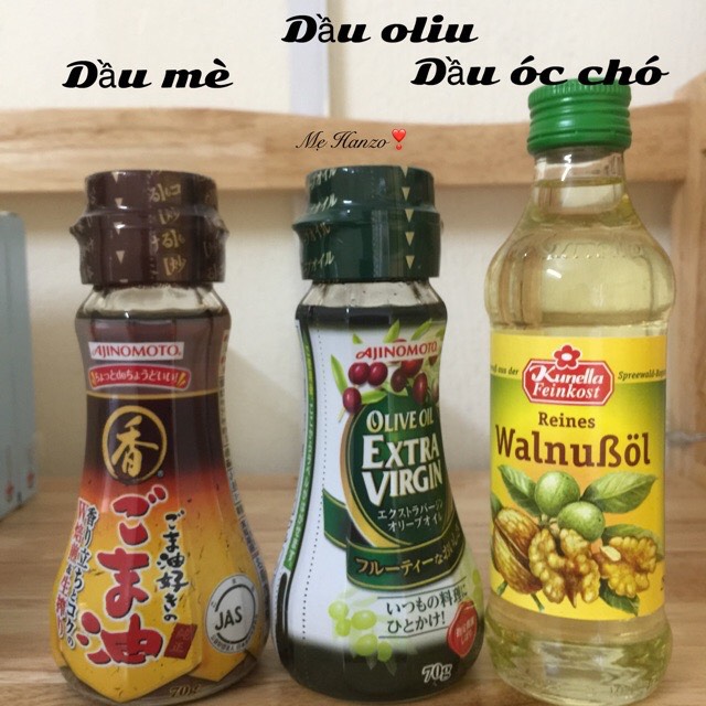 Combo dầu mè,dầu oliu,dầu occho,dầu gấc cho bé ăn dặm(Date Mới)
