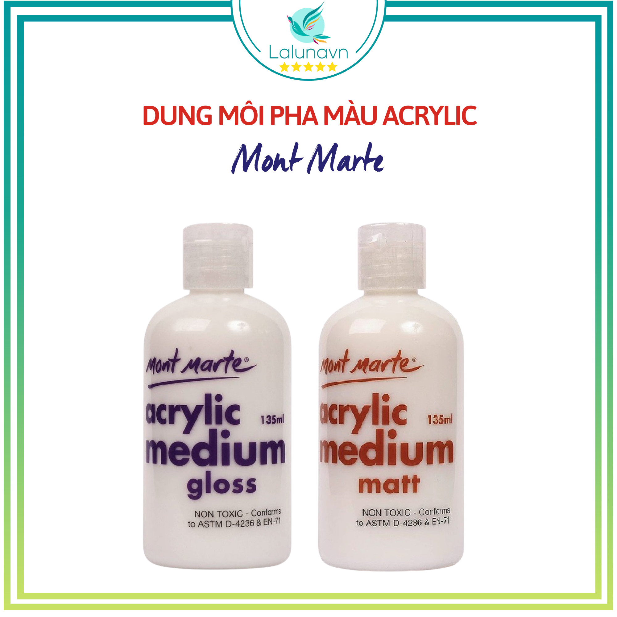 Dung môi pha màu acrylic dạng gel, lỏng cao cấp Mont Marte Lalunavn - A40