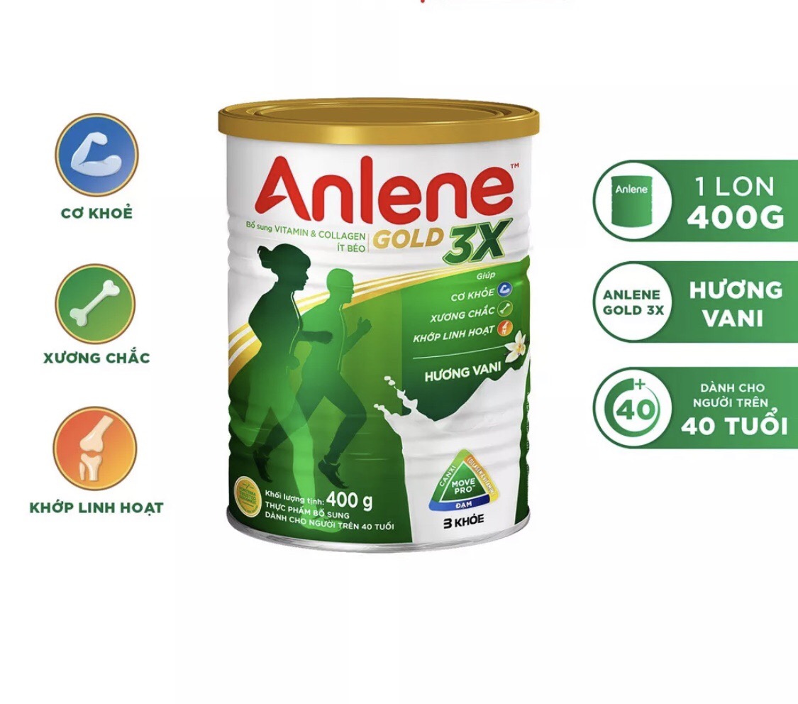 [HSD T1-2024] Sữa Bột Anlene Gold 3X Hương Vanilla - Lon 400g