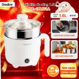 Nồi điện đa năng Gaabor EC-18M01A 1.6L kèm xửng hấp inox nấu lẩu nấu mì nấu cháo hấp xào chống dính cao cấp - Bảo hành 12 tháng 1 đổi 1