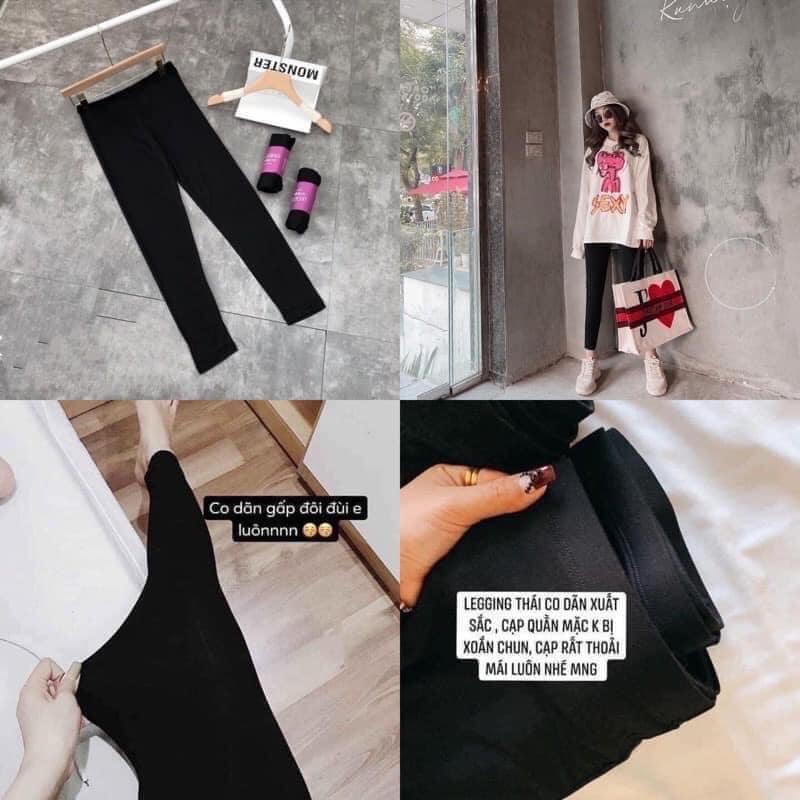 Quần Legging dài cuộn tím siêu hót vải co giãn 4 chiều - tkvt1