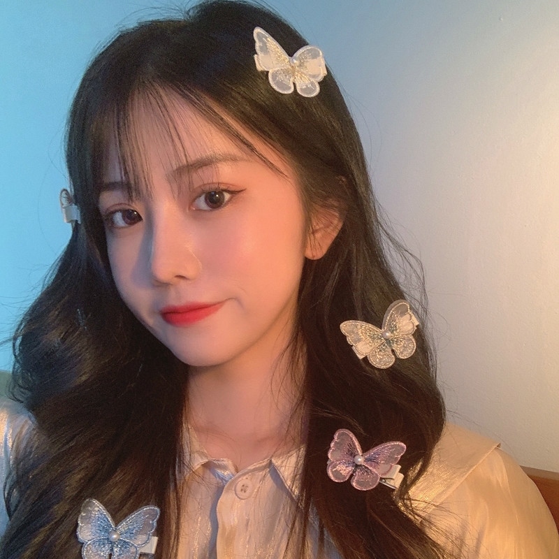 Butterfly Pearl Fashion Hair Clip Colorful Elegant Korean Style Hairpin Women Hair Accessories