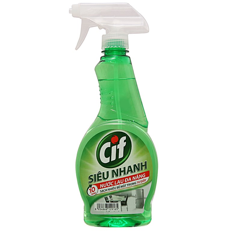 Tặng khăn Nước lau đa năng Cif 520ml chai xanh lá