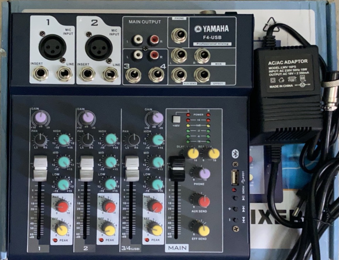 Bàn Trộn âm thanh mixer F4-USB co Bluetooth