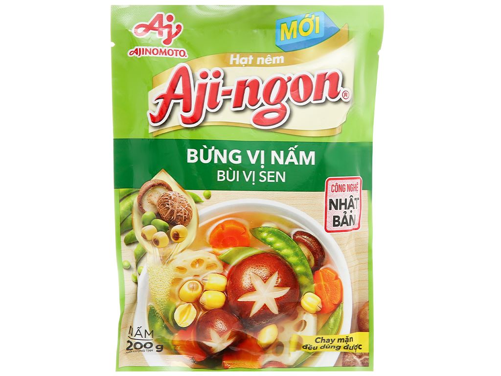 Gia vị hạt nêm nấm hương, hạt sen aji-ngon gói 200g /400gr- 06136
