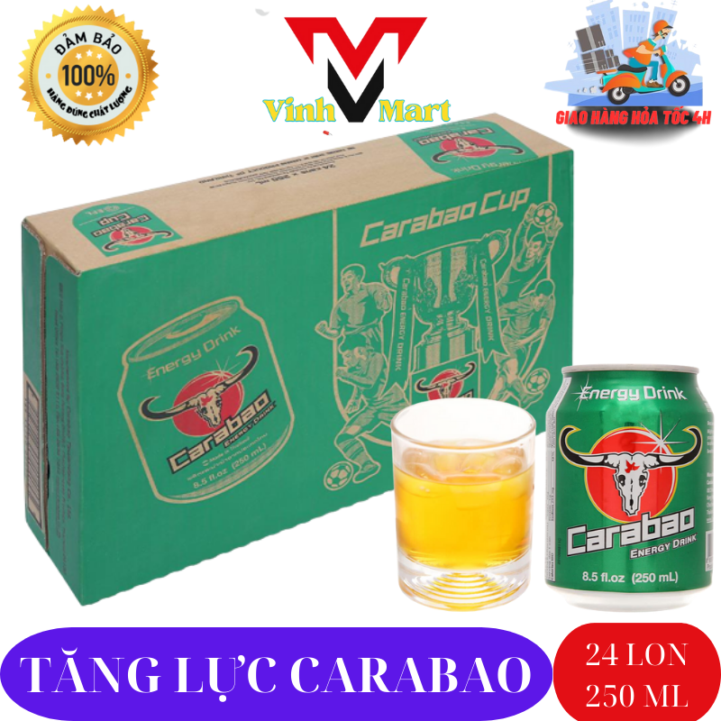 [ CHỈ GIAO HỎA TỐC HỒ CHÍ MINH ] Tăng Lực CARABAO Thái Lan Thùng 24 Lon 250Ml