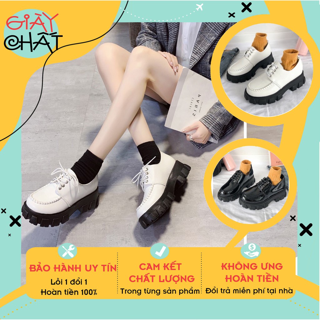 Bốt nữ thấp cổ da bóng Giày bốt nữ kiểu dáng Lolita Phong Cách Nhật Bản