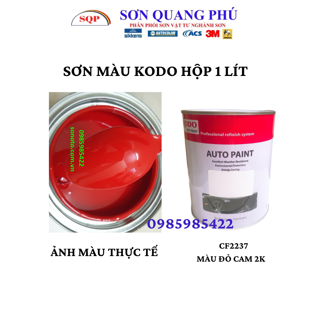 CF2238 Sơn màu đỏ cờ KODO 1L, nước sơn đỏ tươi hãng Kodo ( Sơn oto xe máy ) SONQUANGPHU8856