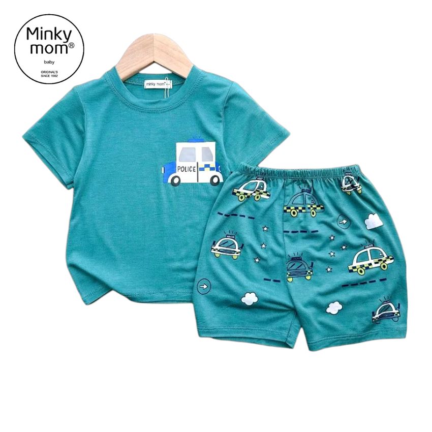 Minky Mom Cold Elastic Sleeveless Set with Car Print for Boys 7-28 kg Tn-In215 - 2