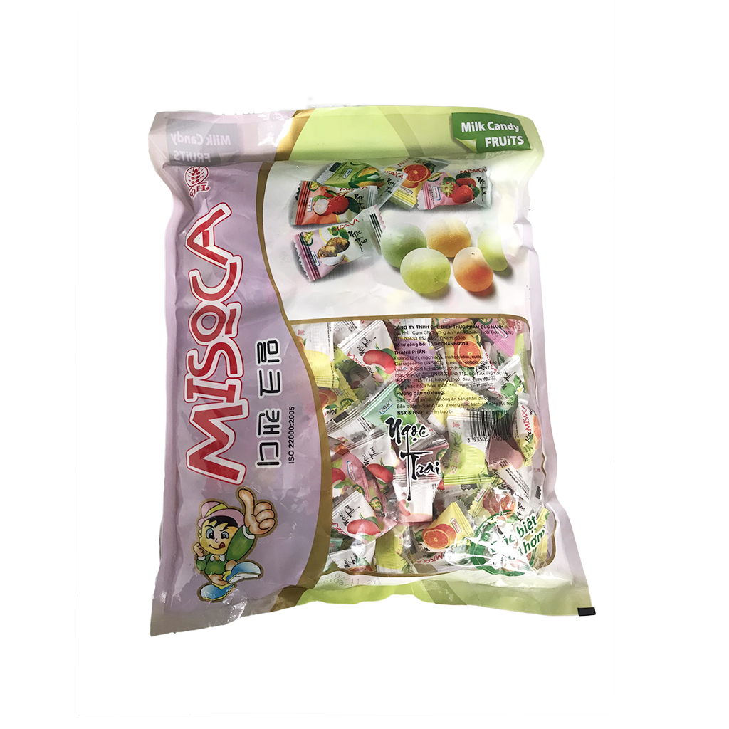 Kẹo dẻo misoca gói 1 kg, kẹo mochi ngọc trai nhân trái cây Đức Hạnh