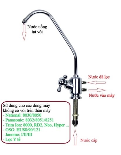 [HCM]Vòi cổ cao chuyên dùng cho máy lọc nước điện giải ion kiềm