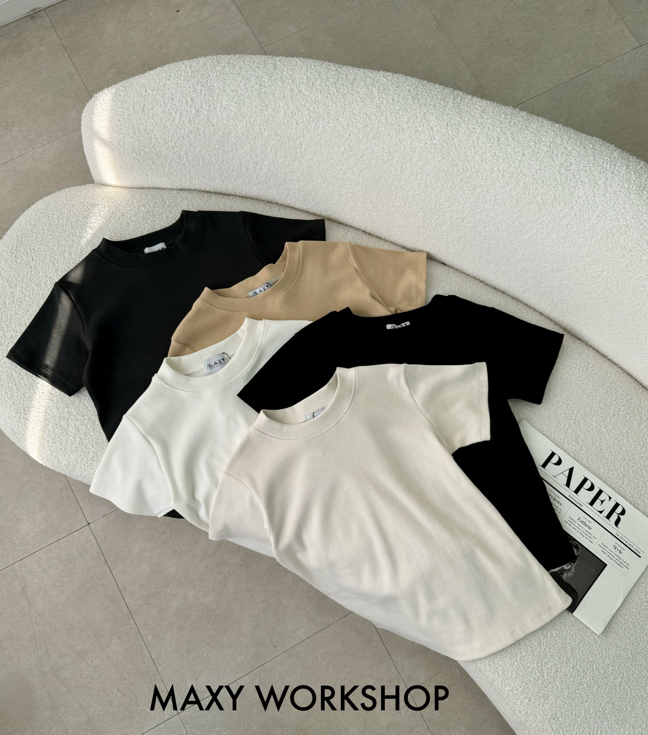 Áo thun nữ cổ tròn form ôm Short Tee Maxy Workshop