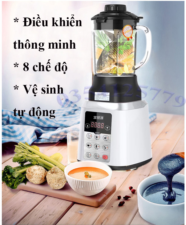 Máy làm sữa hạt, máy xay sinh tố, thịt, bơ, đá lạnh, kèm hướng dẫn sử dụng tiếng Việt