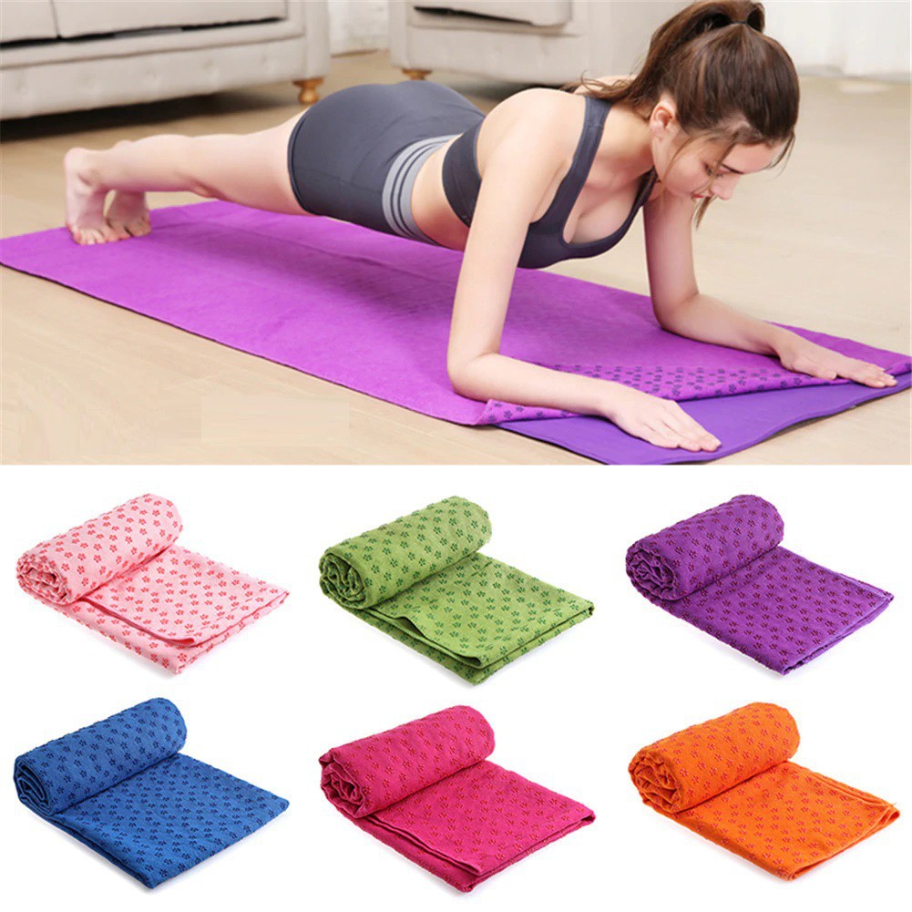 Khăn Trải Thảm tập GYM _ khăn trải thảm tập YOGA với hạt PVC chống trơn tuyệt đối