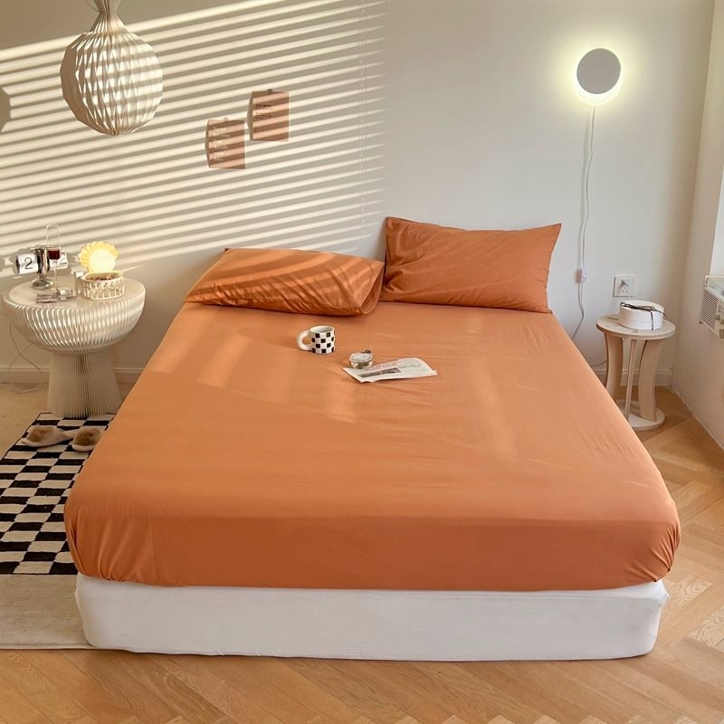 Bộ ga gối cotton tici Mịn Decor, bộ ga giường một màu tici mềm mại thoáng mát