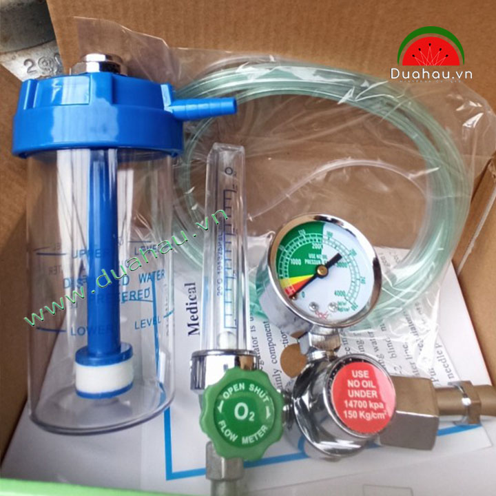Đồng hồ oxy y tế có mặt nạ chụp