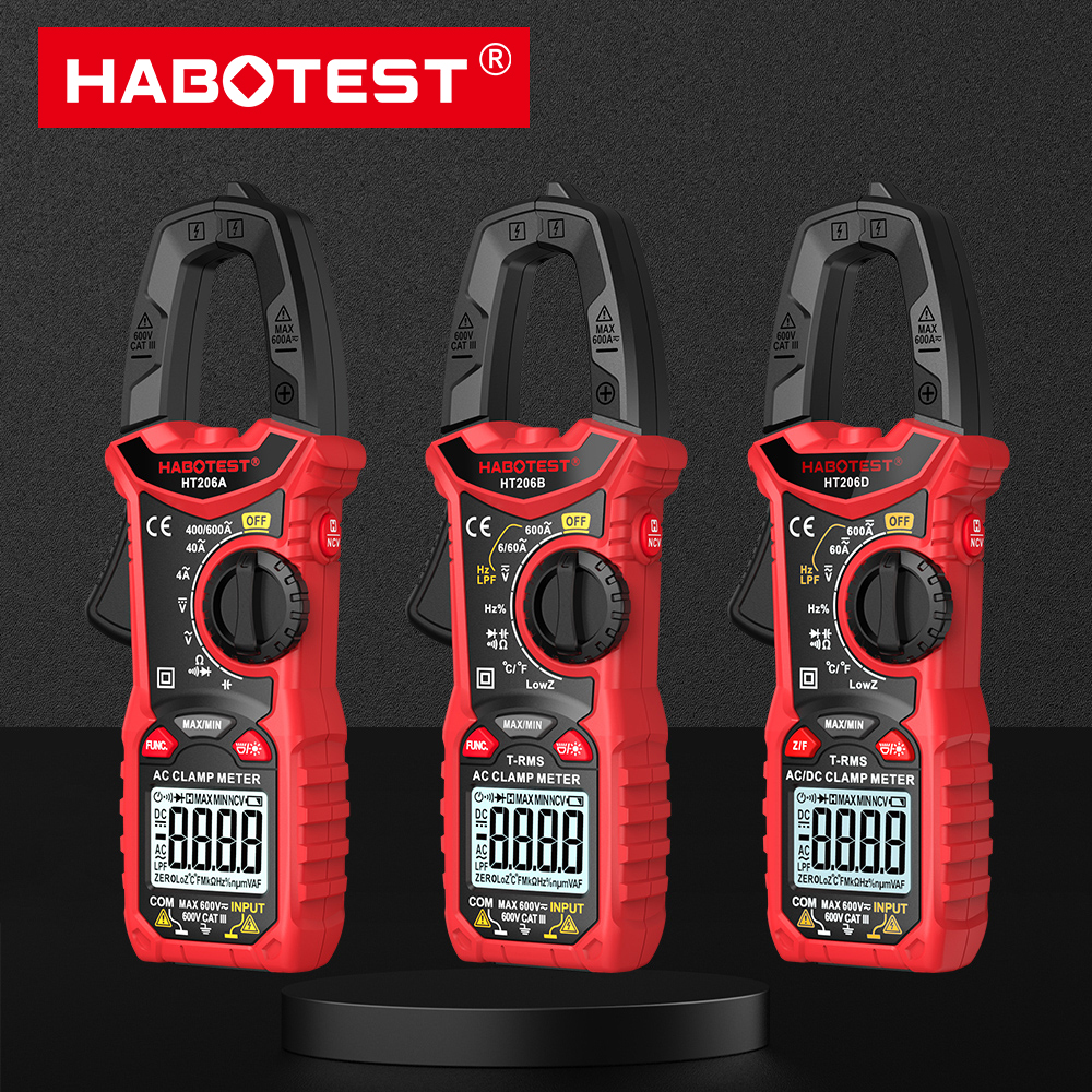 HABOTEST HT206 Kìm Ampe Kế Ampe Kế Cl Ampe Kế Máy Kiểm Tra Ô Tô NCV Đa Năng Kế Kỹ Thuật Số Chuyên Nghiệp 600A AC DC Ampe Kế