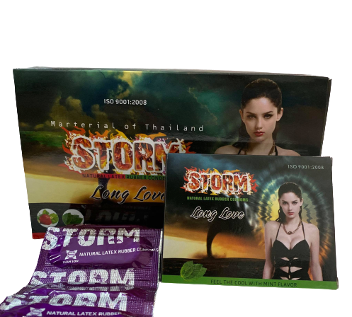 Bộ 1Hộp (10chiec)) Bao cao su Storm Gân Gai -Kéo Dài Thái Lan