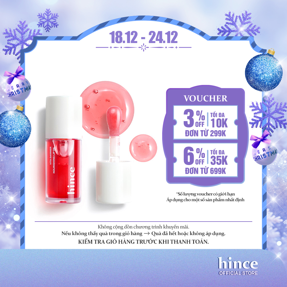 Dầu dưỡng môi căng mọng thiên nhiên hince Vita Barrier Nourishing Lip Oil 4.5ml