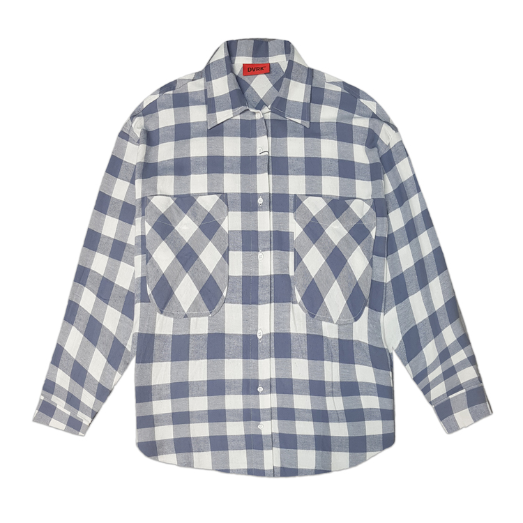 Dvrk - áo sơ mi tay dài check overshirt - dvrk - 21ss