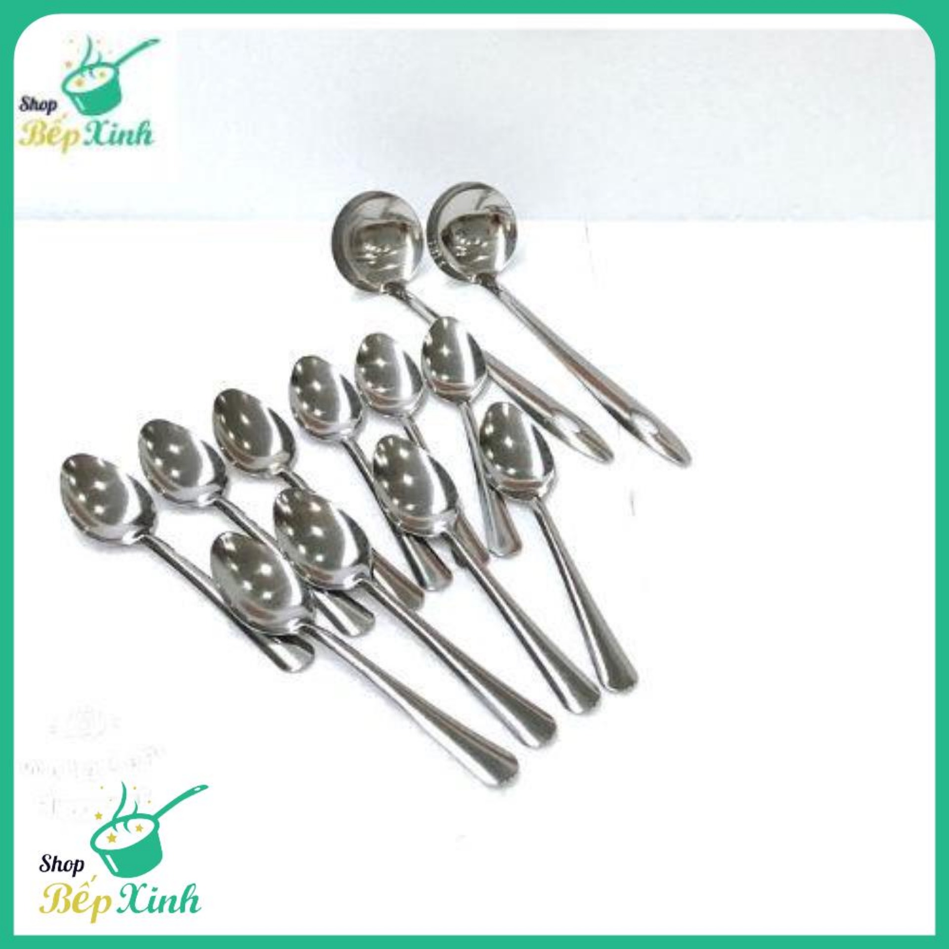 Combo 10 muỗng ăn cơm inox và 2 muỗng canh inox