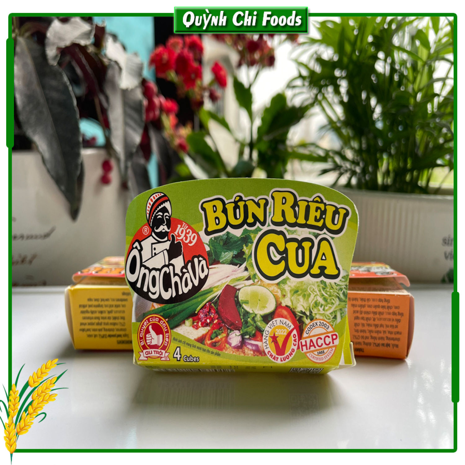 Viên gia vị bún riêu cua / 1 hộp / 4 viên / làm nước dùng nấu bún riêu