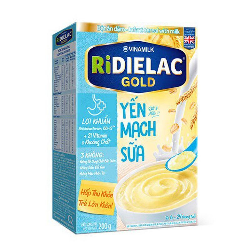 Bột Ăn Dặm Ridielac Gold Yến Mạch Sữa 200G
