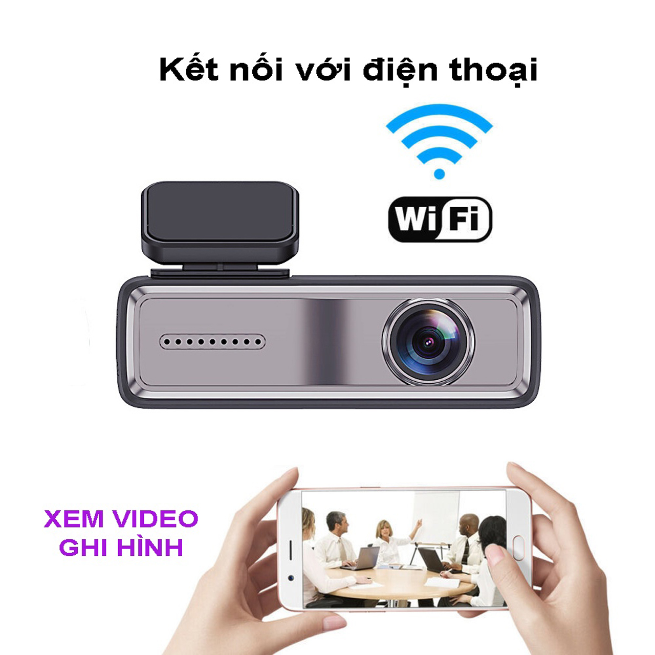 Camera hành trình v8 FullHD 1080p kết nối wifi với điện thoại và màn hình