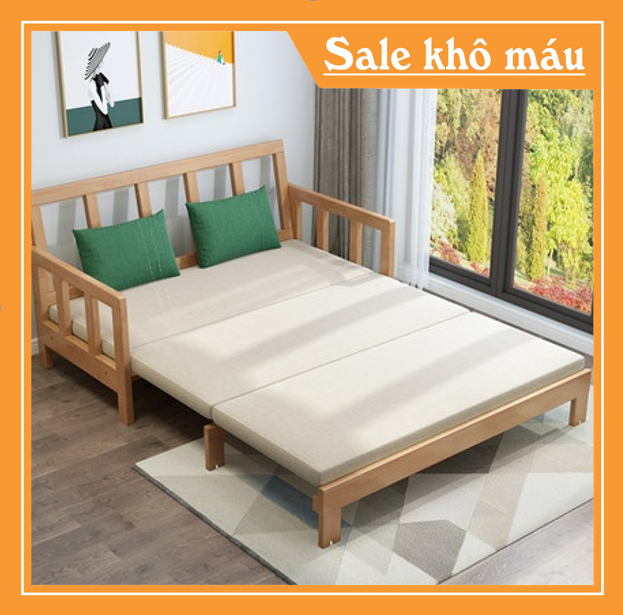 [HOT] Giường sofa đa năng gấp gọn - giường gỗ gấp gọn - giường kéo gấp gọn - giường sofa gỗ hai trong một ( KÈM ĐỆM )