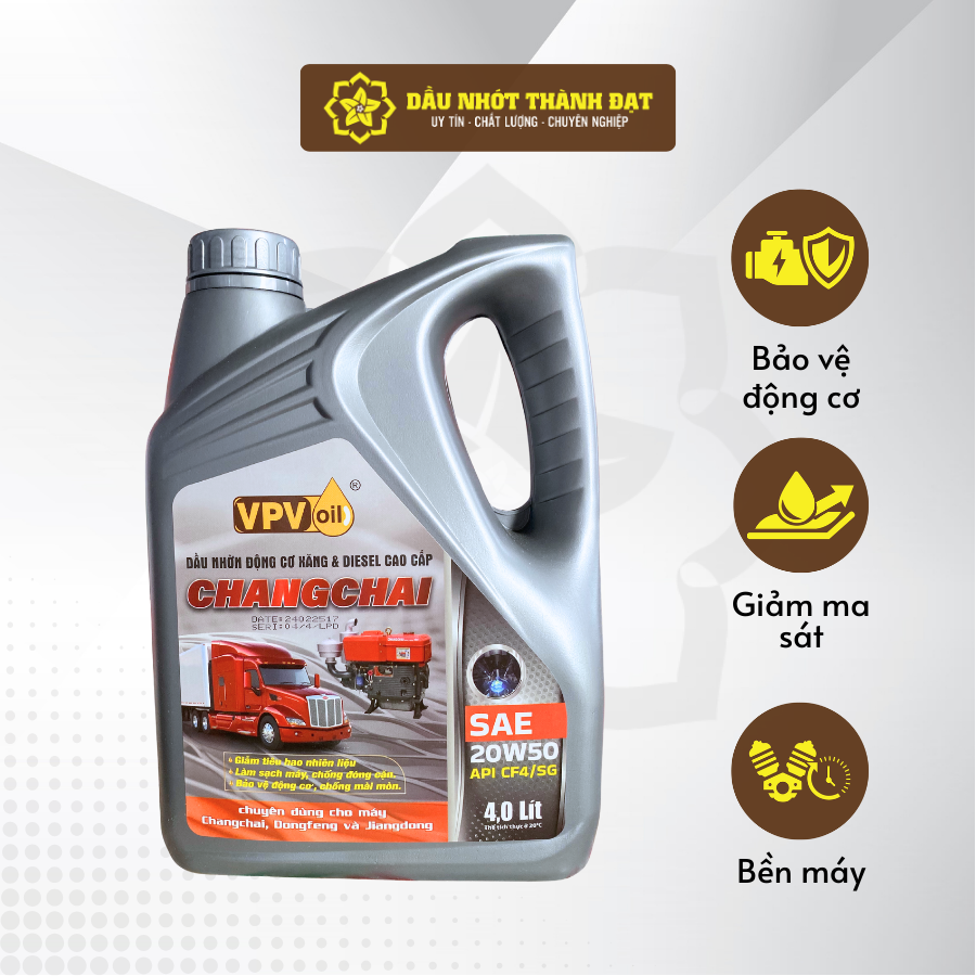 Changchai Premium Engine Oil (4L) – Specialized for Trucks, Boats & Heavy-Duty Diesel Engines – Api Cf4/Sg Standard Giá 362,142 Đồng*Miễn phí vận chuyển
